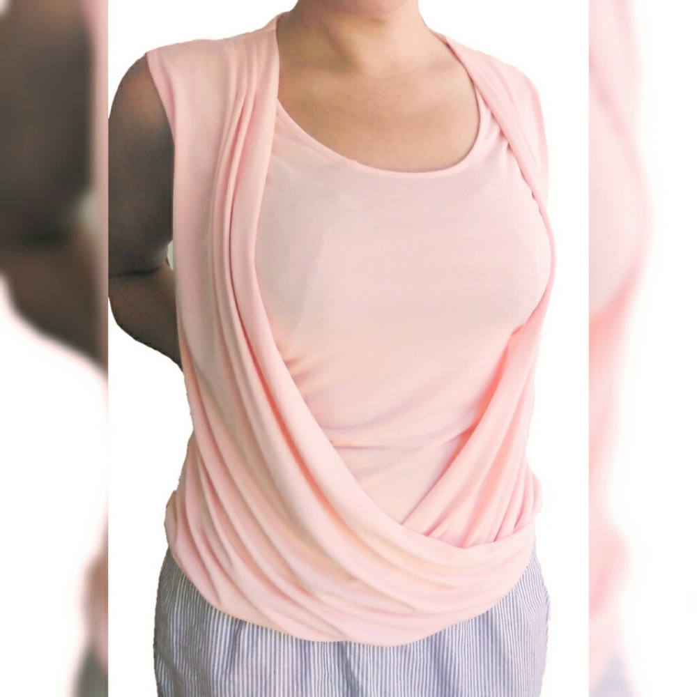 Calvin Klein Sleeveless Draped Blouse